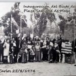 1974 – Inauguración de busto en Plaza San José de Mayo