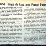 1970 – Nuevo tanque de agua para Parque Postel