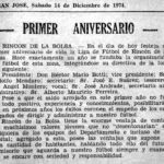 1974 – Primer Aniversario Liga de Fútbol R. de la B.