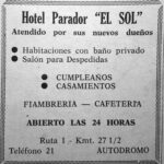 1975 – Aviso comercial de Hotel y Parador El Sol